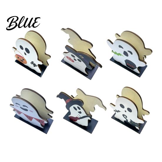 Decorative Napkin Dispenser Halloween Ghost Wooden Holder Cute Paper Towel Holiday Dining Accessories Stand Freestanding Tissue Organizer