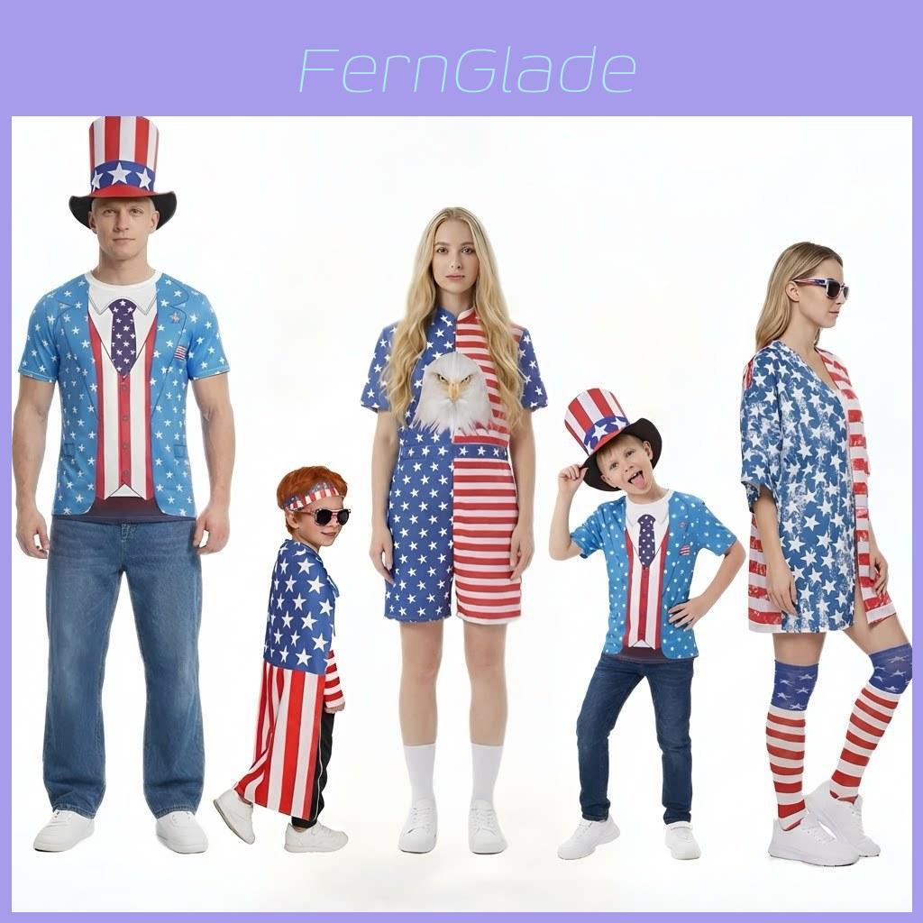 Costume Giorno dell'Indipendenza Unisex Zio Sam Tuta Hawaiana Per Spettacoli Teatrali