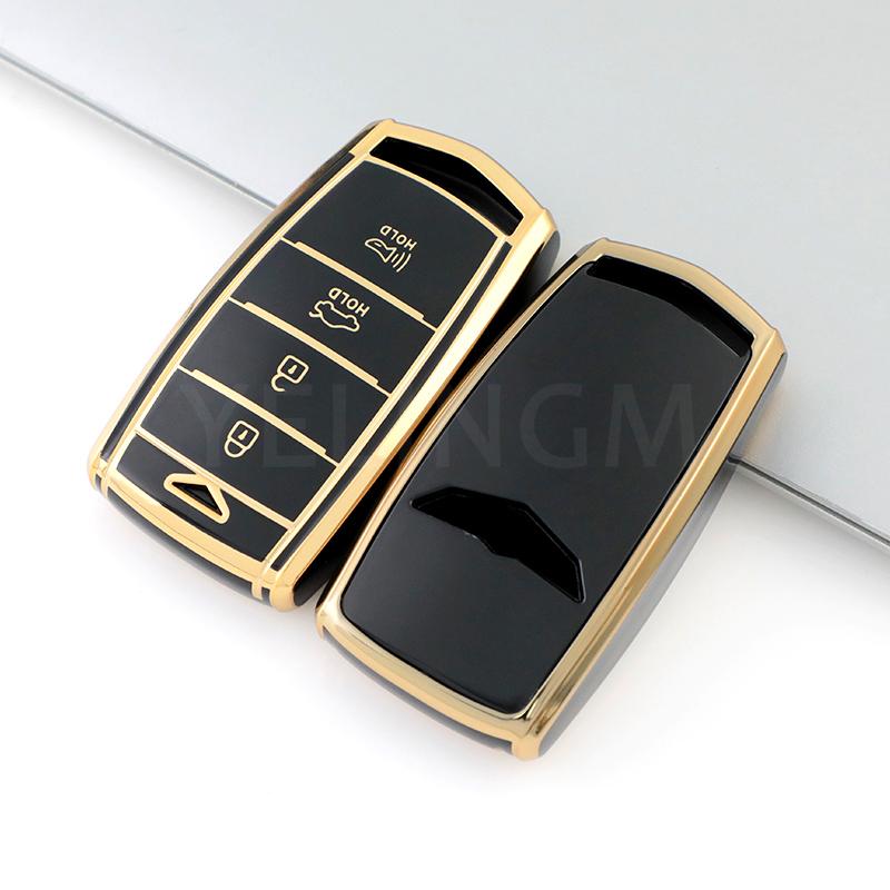 4 Knapper TPU Bil Smartnøkkel Etui Deksel for HYUNDAI 2020 Genesis G70 G80 EQ900 G90 Auto Nøkkelfjernkontroll Skall Beskytter Tilbehør