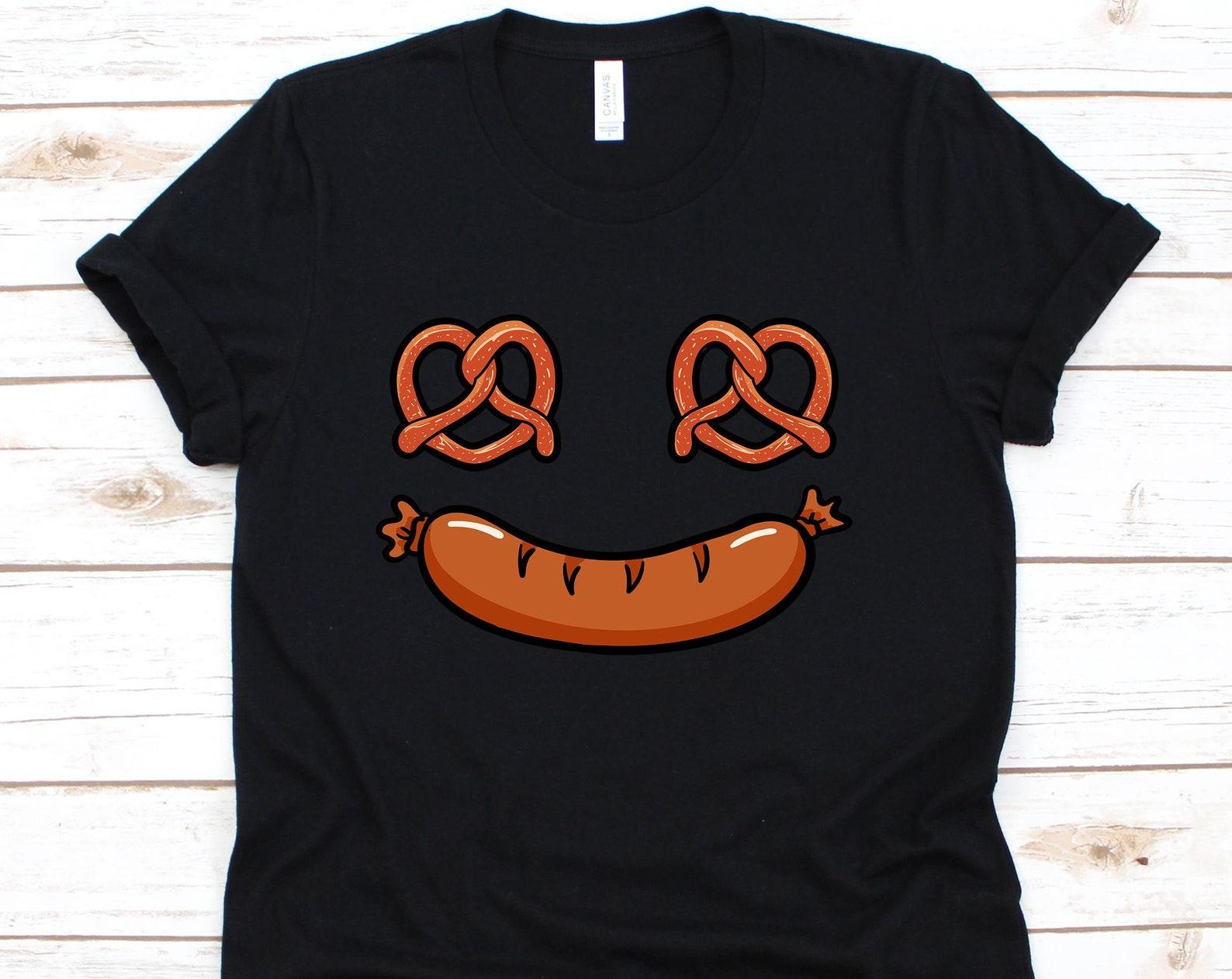 Sausage And Pretzel Shirt, Sausage Design For Men And Women, Pretzel Lover, Funny Sausage Shirt, Cool Hotdog And Pretzel Graphic S