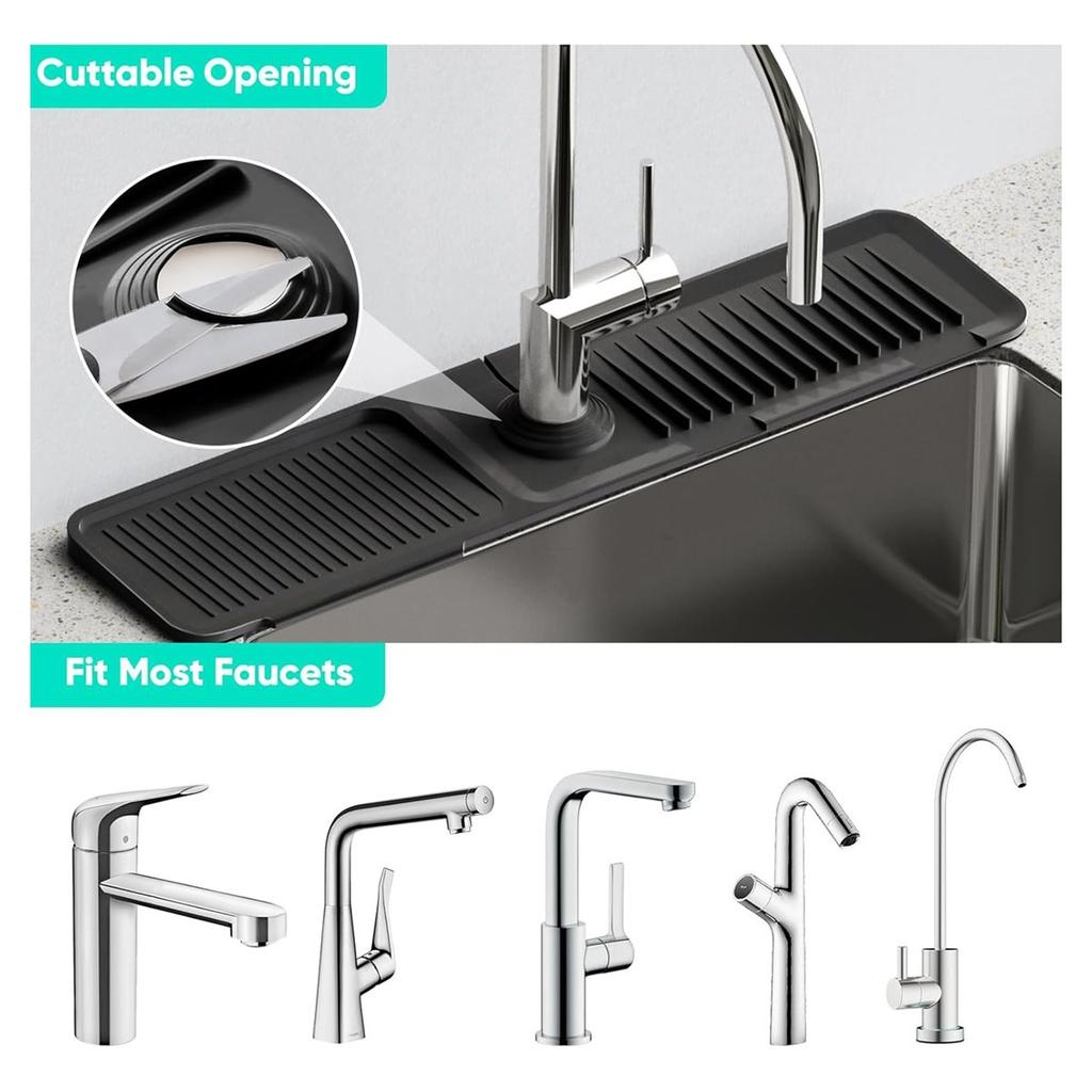 24 tums längre kranmatta för diskbänk i kök Badrum Köksdiskho Stänkskydd Silikonmatta för kran i diskbänk Stänkskydd