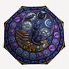 Mystical Cat Mandala pattern umbrella, portable and foldable design, 8 ribs, a casual accessory for Halloween, Christmas, and birthday gifts.