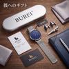 BUREI Japanese Date Blue Stainless Silver Wristwatch Men's Watch, Quartz, Waterproof, Display, Steel, Simple, Stylish, Business,