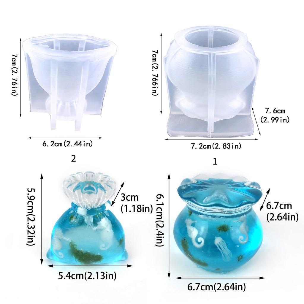 Crystal Silicone Mold DIY Crafts Molds Blessing Bag Shape Silicone Jewelry Part Moulds for DIY Jewelry Making and Crafts