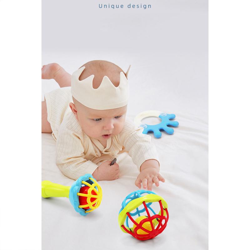 Set de 9 bucăți pentru bebeluși pentru depozitare biberoane, scuturator de apucare, jucării pentru dentiție pentru nou-născut, jucărie educațională timpurie