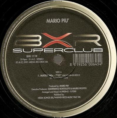 12inch Record MARIO PI? - Matrix / Morpheus BXR1119 BXR 2001 Italy Dance & Electronica Used