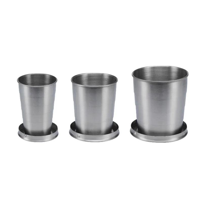 Stainless Steel Folding Cup Portable Outdoor Travel Camping Telescopic Cup Ourdoor Foldable Drinkware 75ml/150ml/250ml