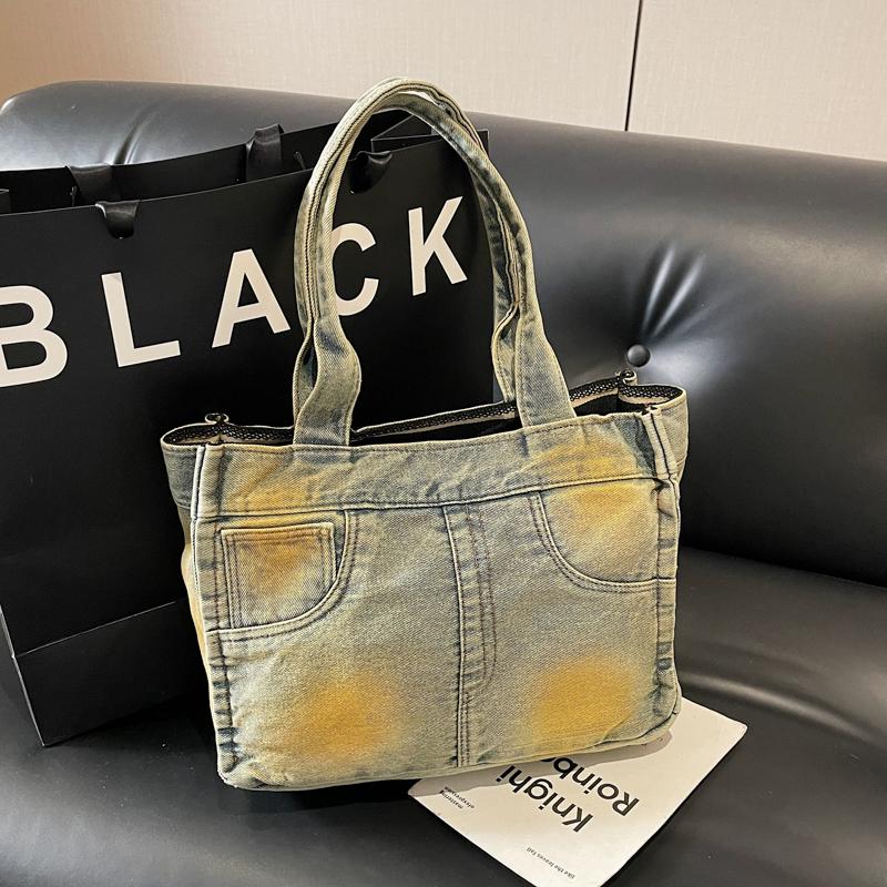 Fashion Shoulder Bag Large Capacity Denim Storage Bags Comfortable and Versatile Texture Underarm Bag Jeans Casual Handbag