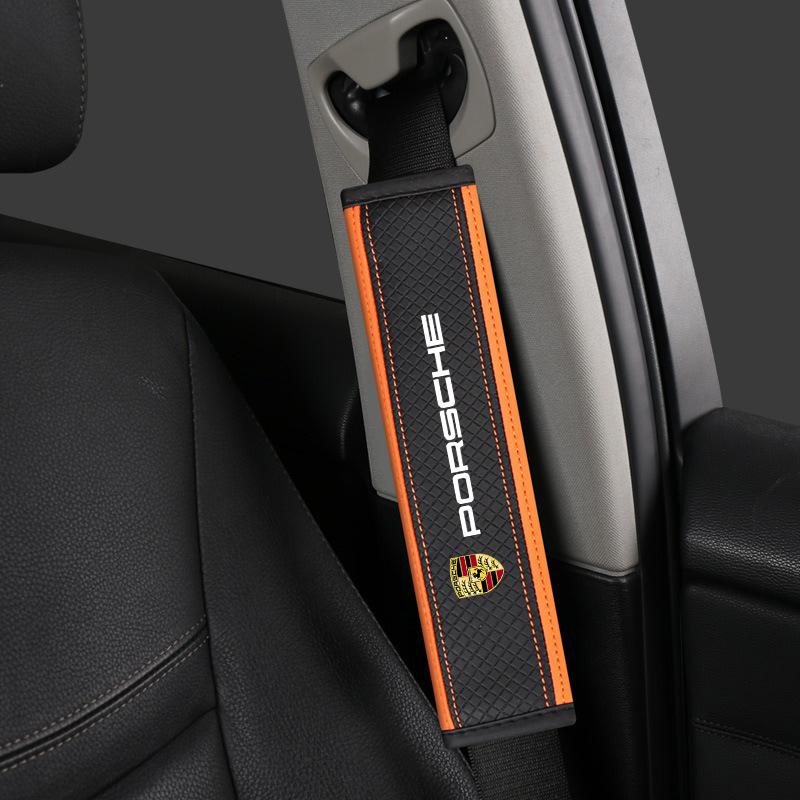 for Porsche Cayenne Panamera Macan Boxster 911 Carrera-GT 928 944 2Pcs Car Seat Belt Protector Cover Auto Interior Accessories