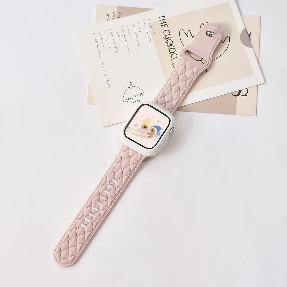 

Sports Silicone Strap+Candy case Sports Replace bracelet for Apple watch9 8 7 6 SE 5 4 3 Ultra 2/1 iWatch series 45mm 41 44 40mm 40mm