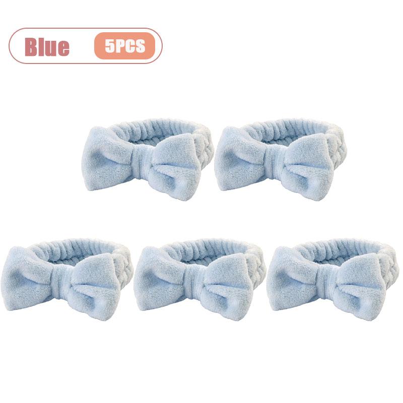 1-20PCS Soft Coral Fleece Headband for Face Washing Makeup Bow Design Hair Hoop Light Beige Yoga Turban for Girls Women