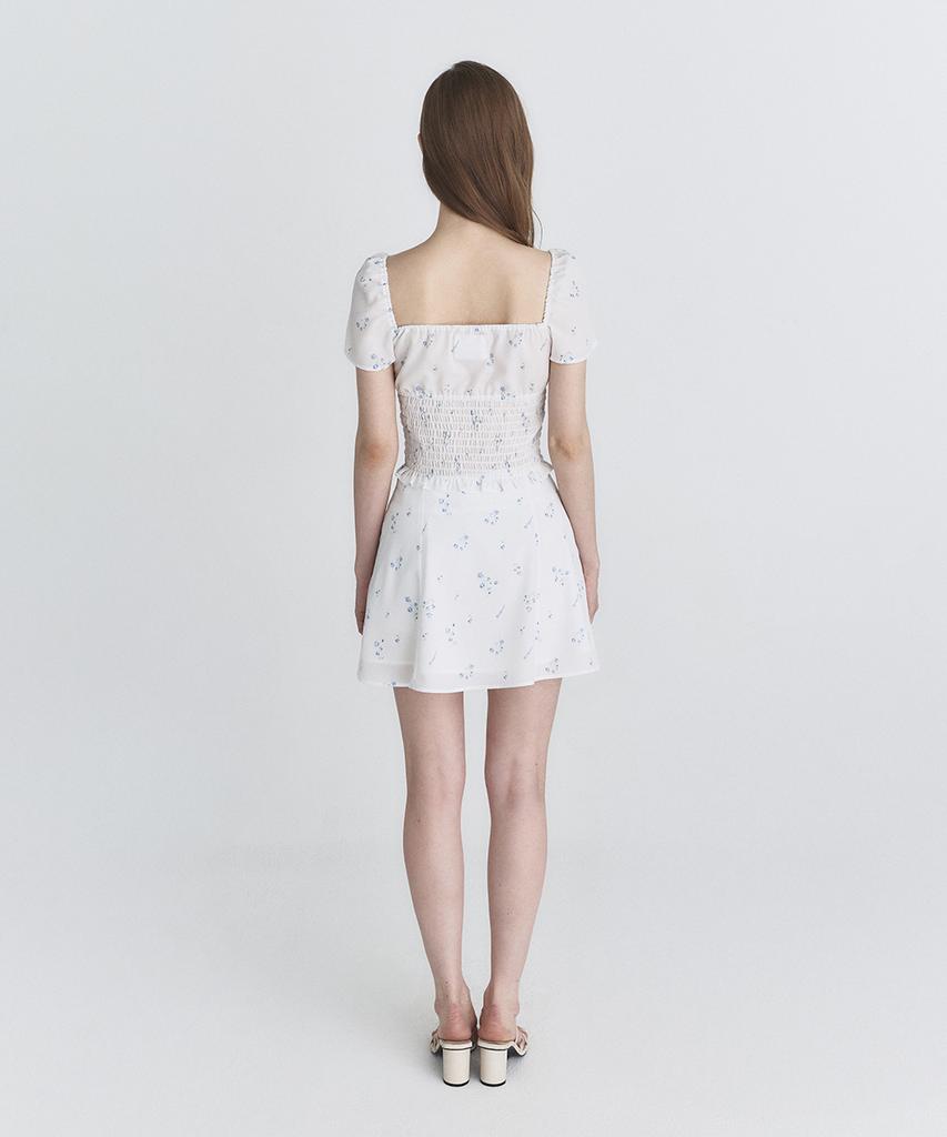 NOT YOUR ROSE Floral Puff Blouse (White)