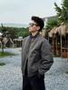 Men's American Style Winter Pilot Jacket: Stand Collar, Short, Loose, Casual Workwear, Padded Flight Jacket