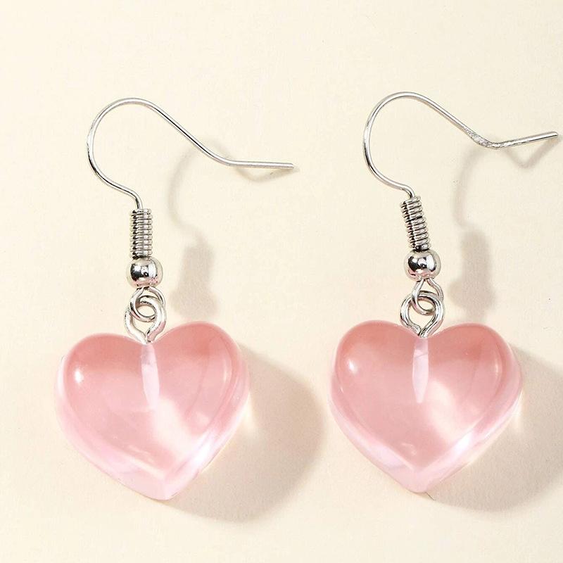 

Серьги из смолы с персиковым сердцем и жемчугом, милые и милые темпераментные универсальные серьги-клипсы для ушей для женщин розовый