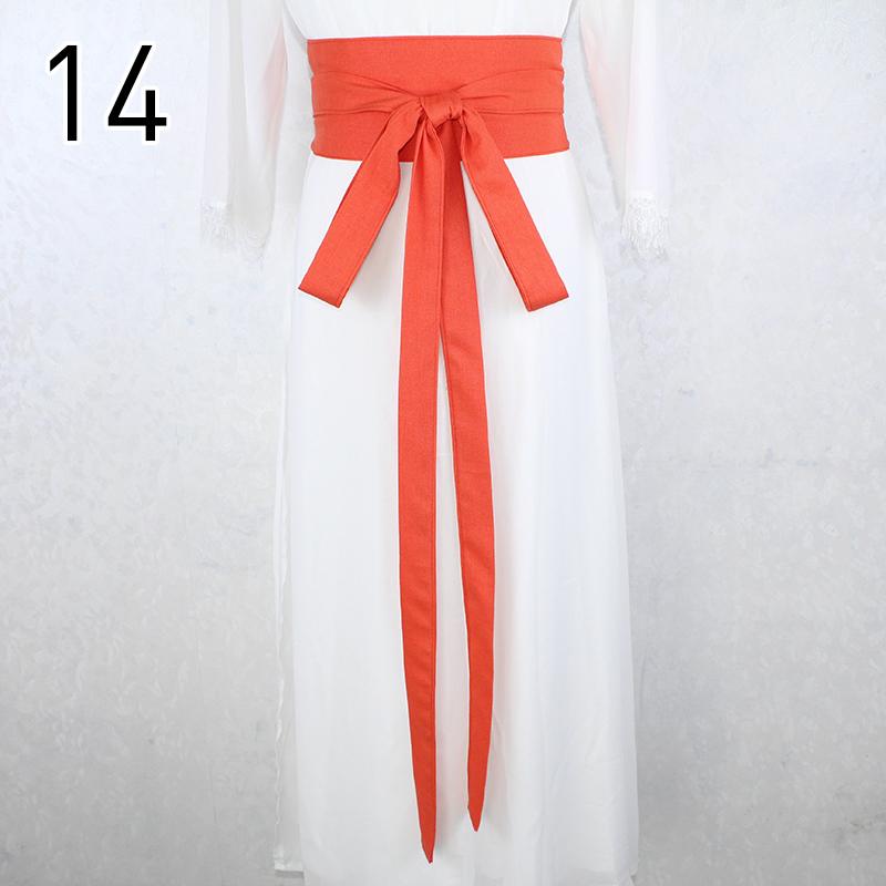 360cm Traditional Chinese Hanfu Waist Belt Cotton Linen Long Silk Sash Antique Elegant Solid Color Dress Decor for Women