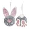 Easter Gift Bag Kids Easter Gift Holder Easter Bunny Hanging Ornament with Glitter Ears Plush Rabbit Decorations for Spring