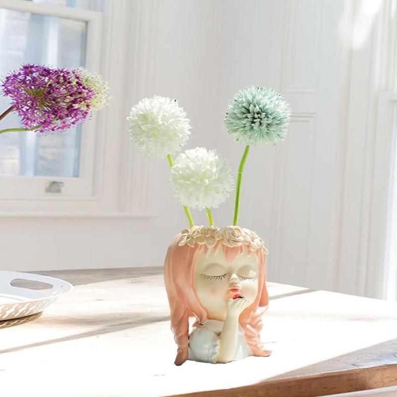 Wreath Girls Pen Holder Silicone Molds Table Ornament Mould Plasters Making Tool Succulent Planter Mold Easy To Clean