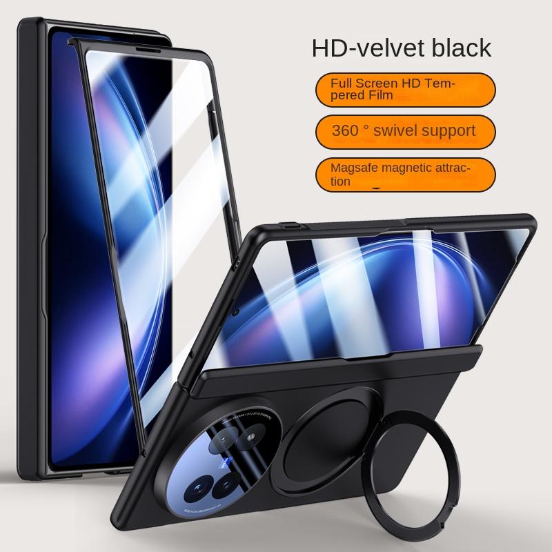 For VIVO X Fold 5 360° Rotating Skin Magnetic Lens Full Protection Tempered Glass Film Magnetic Drop Resistant Phone Case