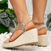 New Summer Trendy Espadrille Platform Wedges Women Sandals Chunky Platform Leisure Women Shoes Sandals Big Size 43