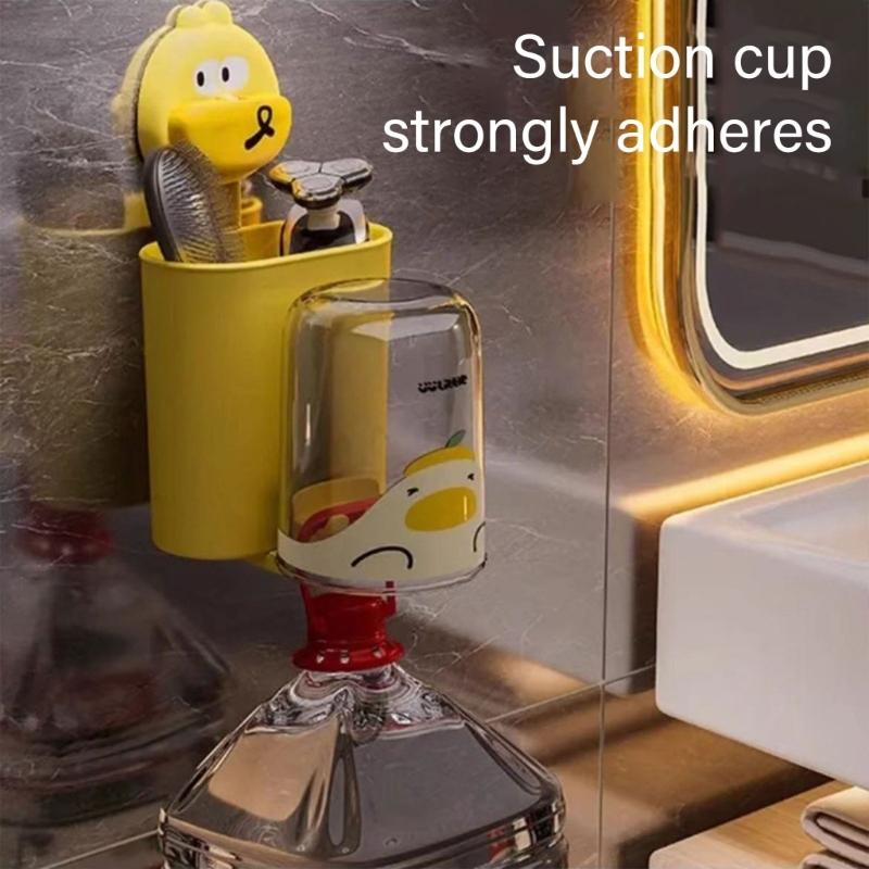 Kids Toothbrush Holders with Cups Wall Mounted & Saves Space Toothbrush Organizes Upgrades for Family Bathrooms