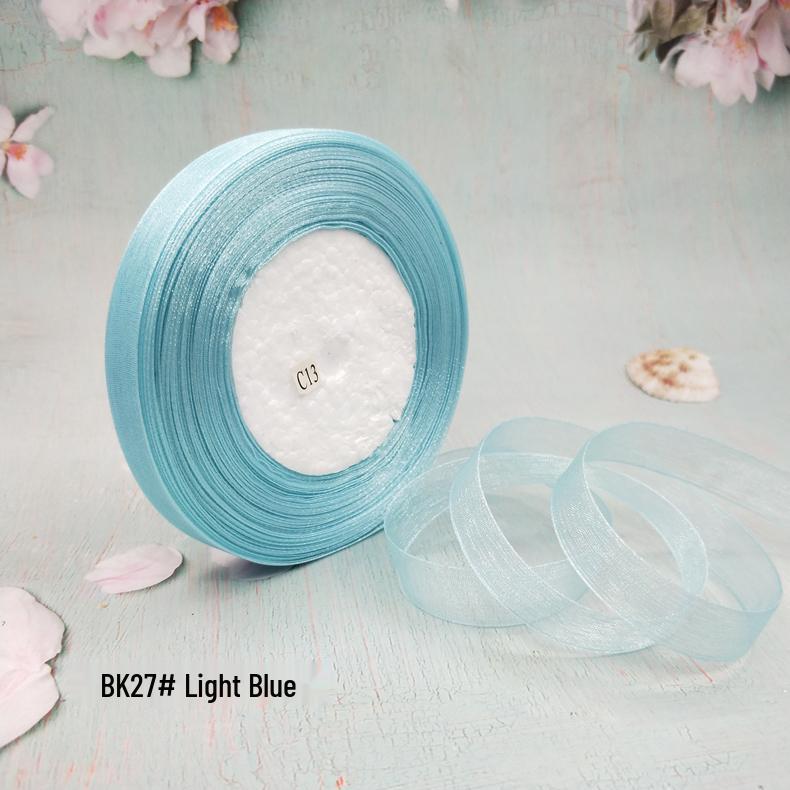 Cinta de Hilo de Nieve Transparente de 1,2 cm para Manualidades: Ganchillo, Accesorios para el Cabello, Lazos, Regalos, Empaque para Pasteles y Cajas, Cinta de Seda
