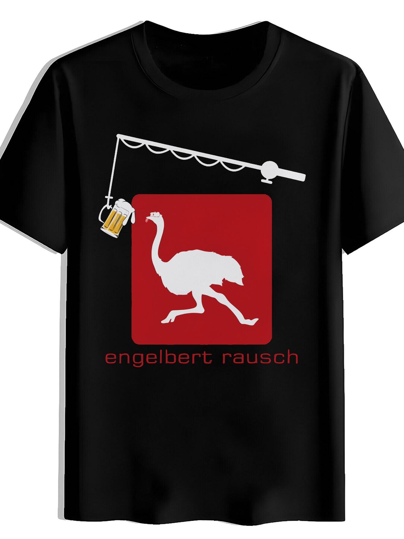T-shirt Black with Engelbert Rausch Camel Graphic - Casual Summer Tee XXXL