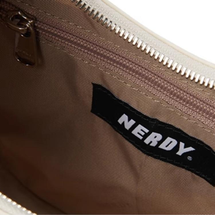 New NERDY Nylon Crescent Bag Shoulder Bag Women's Black/Cream PNES23AA22