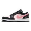 Jordan Air Jordan 1 Heartbeat Heart, Urban Chic Style Black Pink Love Cushioning Slip Resistant Abrasion Resistant 553558-040(Team56-)
