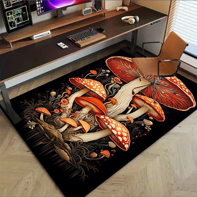 1pc Mushroom Forest Carpet Anti Slip Polyester Floor Mat for office.Bedroom