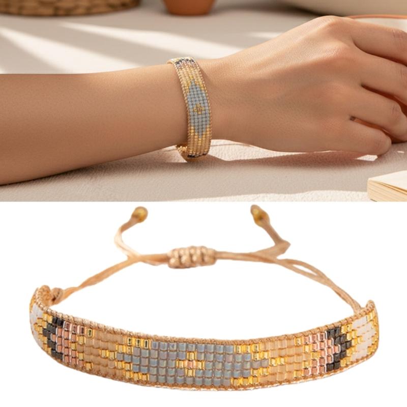Handcrafted Woven Bohemian Bracelet with Multicolored Glass Beads for Sensitive Skin User Friendly Material Comfort Fit Everyday