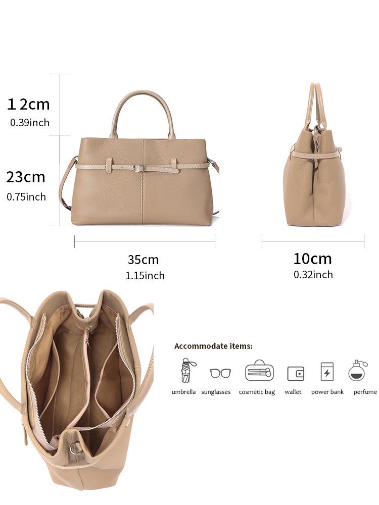 Genuine Leather Women's Tote Bag 2026 - Versatile, Large Capacity, Commuter Handbag