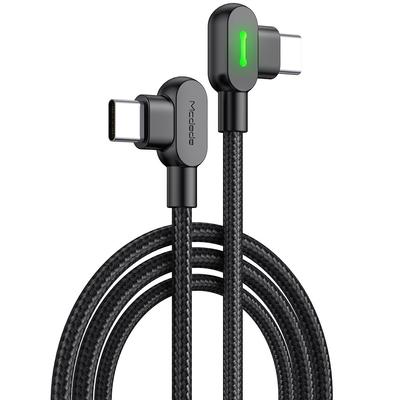 Mcdodo Handykabel Schnellladung Winkel 90°, LED, USB-C PD 2M Schwarz 60W
