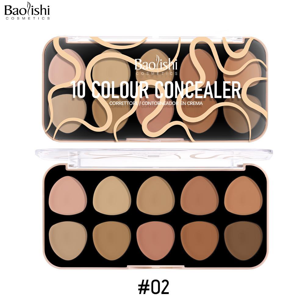 Concealer Disc 10-color Makeup Waterproof and Long-lasting High Disc Is Not Easy To Take Off Makeup, Brighten Skin Tone Concealer