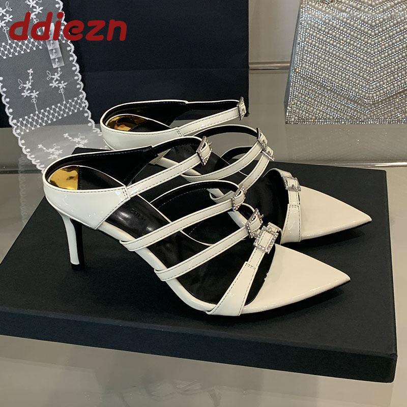 Fashion Fashion Pointed Toe Footwear Pumps Slides Ladies Thin Heels Shoes Luxury Female Slides Elegant Women 7CM High Heels Shoes