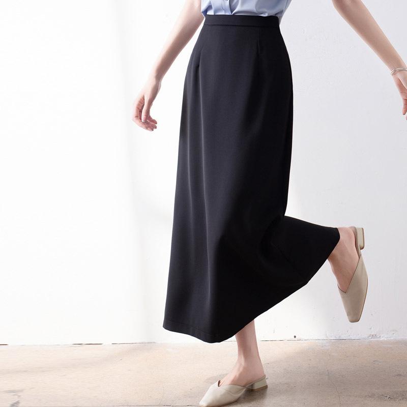 Black suit skirt women's summer thin high waist straight tube small man with one step hip wrap dress