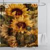 Sunflower Flower Shower Curtain Waterproof Shower Curtain Polyester Fabric 3D Printed Curtain Bathroom Decoration With Hooks
