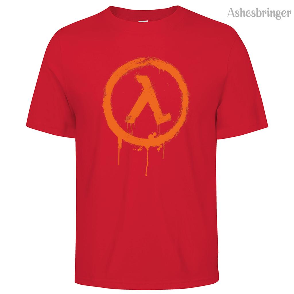 Men's Cotton Crew Neck Half Life Graphic Print T-Shirt Street Casual Style Tops For Men and Women