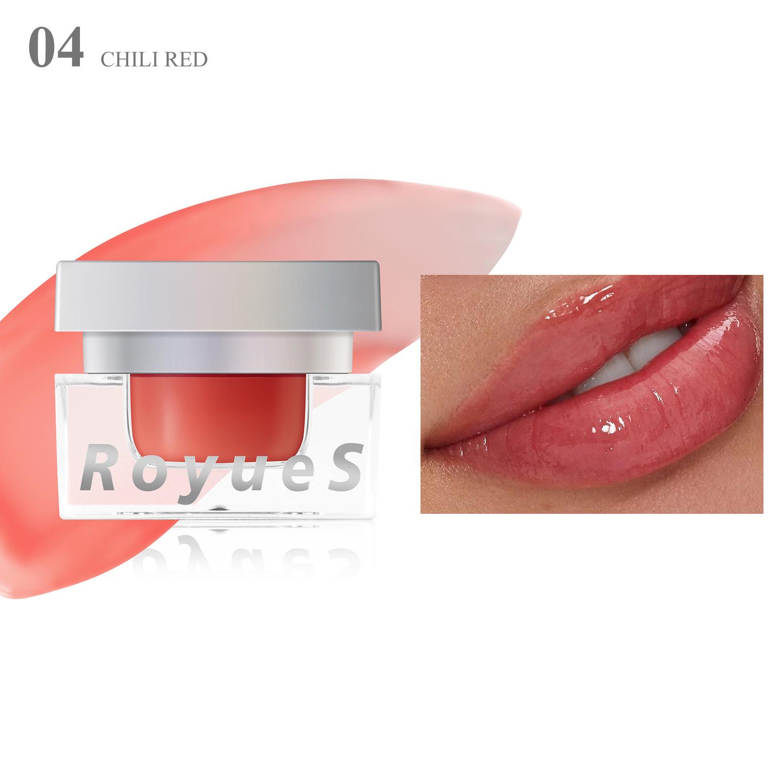 

Прозрачные стеклянные румяна для губ и щек, медовая помада, меняющая цвет, долговечная, увлажняющая и питательная 04#