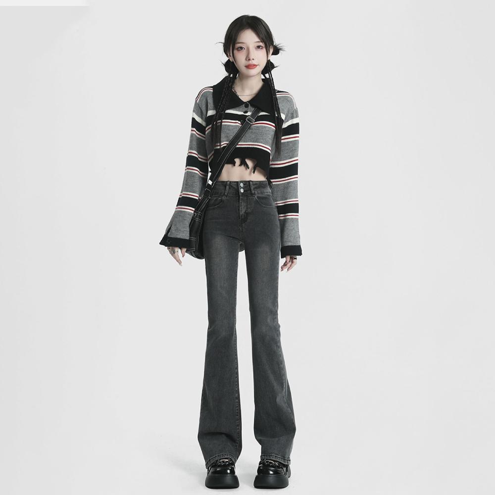 High Waist Flare Jeans For Woman Retro Elastic Sexy Denim Sweatpants Streetwear Fashion Harajuku Jeans Trousers