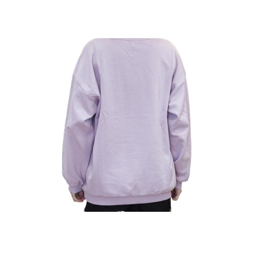 Li-Ning Sports Fashion Series Solid Color Crew Neck Pullover Fleece Casual Long Sleeve Sweatshirt Women Tops Icy-Fruit-Purple AWDRD64-4