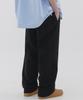 PIANER Linen-Like Semi-Wide Pants (Black)