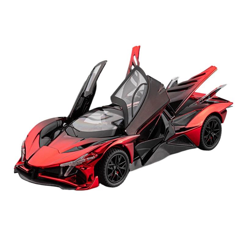 Simulation 1/24 Apollo EVO Plating Alloy Car Sound and Light Children's Toy Car Sports Car Model Collection Ornament Gift