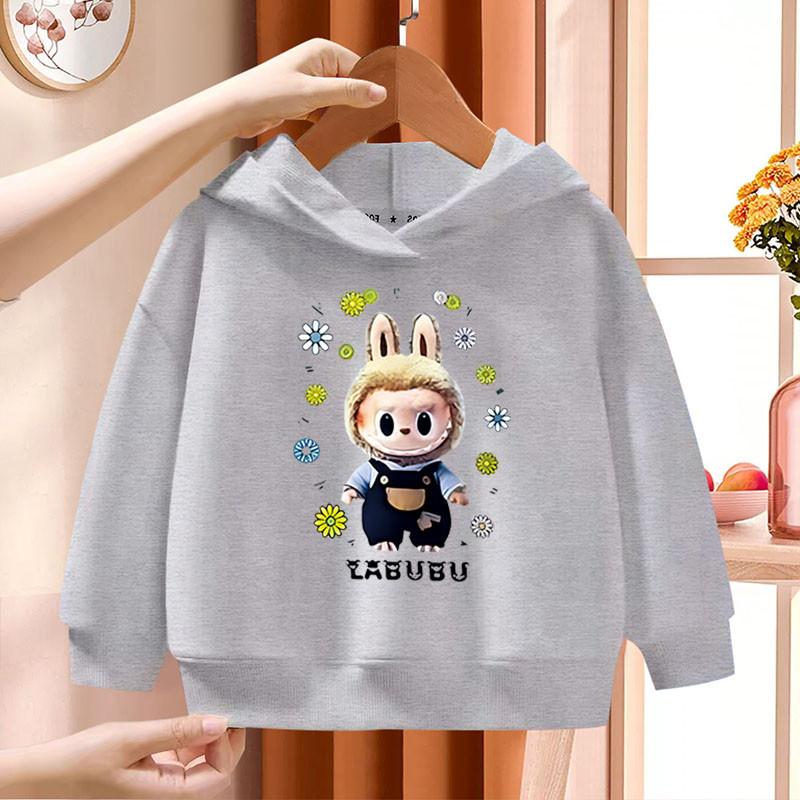 

Модные детские худи с принтом Лабубу, повседневные топы, подходящие для мальчиков и девочек 130