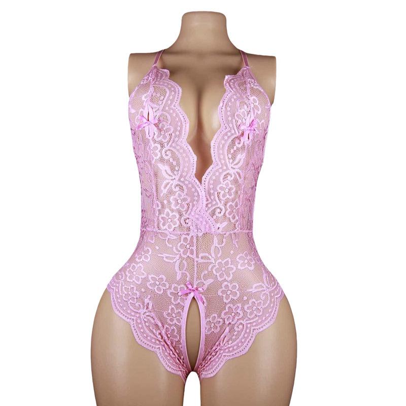 Night Concubine Sex Underwear Lace onesie Women's Hollow Hot Uniform European and American Wholesale