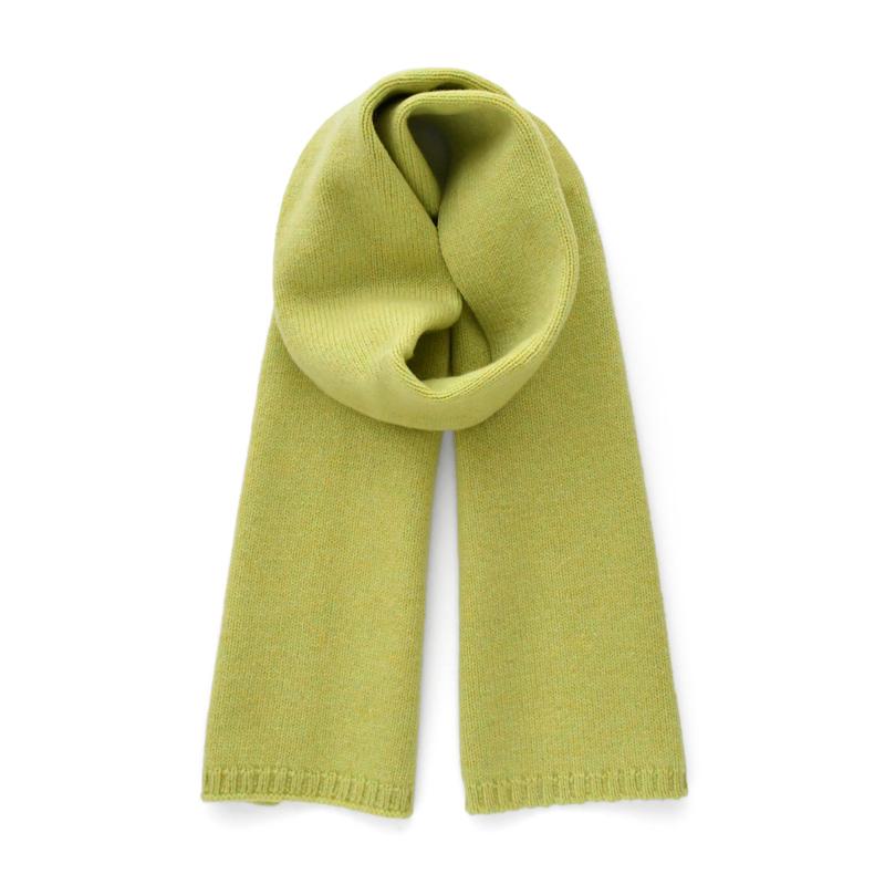 Fresh green wool small scarf women autumn winter warm knitted solid color scarves luxury kids adults christmas new year gifts