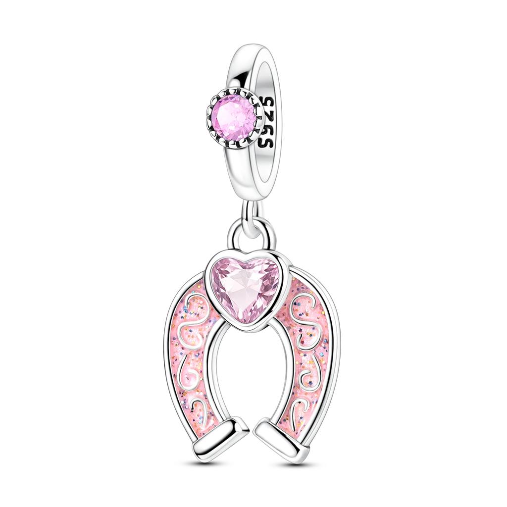 Kupferrosa Anhänger Glückskatze Kralle Herz Anhänger Passend für Original Armband DIY Hängeanhänger Feiner Schmuck
