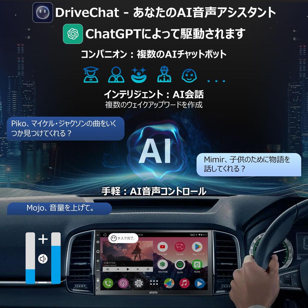 ATOTO A6 PF Android Audio Integrert 2DIN Bilstereo 7 Tommer QLED Berøring Trådløs CarPlay Trådløs Android Speiling Tethering Dobbel GPS HD 2G A6G2B7PF