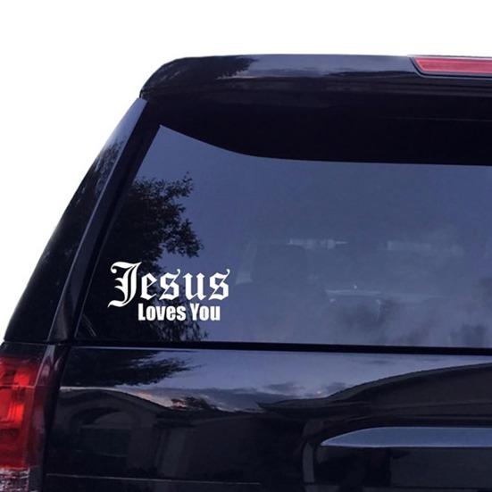 Jesus Love You Letters Reflective Car Vehicle Body Window Decals Sticker Decor