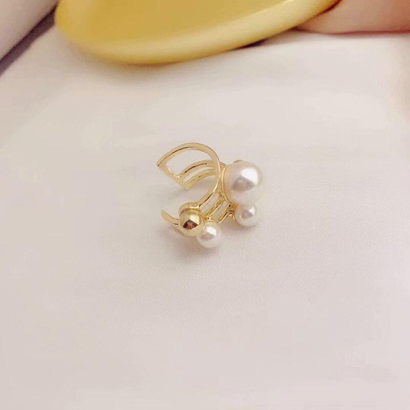 Neuer Damen Geometrischer Imitationsperlen Doppel-Ausschnitt Verstellbarer Ring Mädchen Party Pop Schmuck Geschenke für Gothic Schmuck