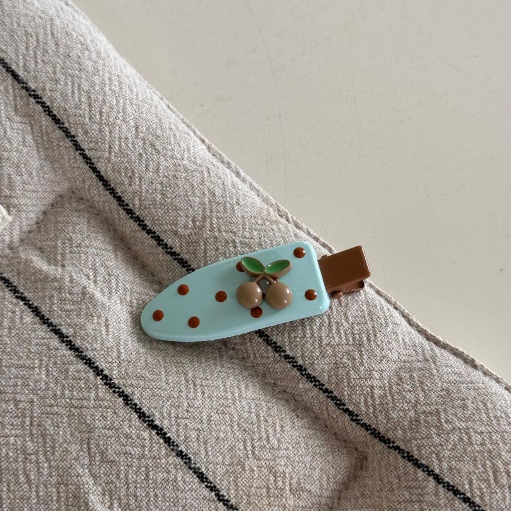 Coffee Cherry Polka Dots Mint Green Hairpin Sweet and Cute Bangs Clip Side Clip Hair Accessories Duckbill Clip New